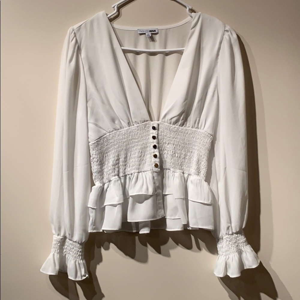 Fashion Nova smocked blouse. NWOT